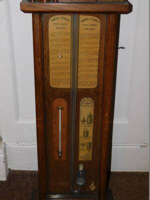 A late 19thC Royal Polytechnic Admiral Fitzroy barometer, in a shaped case, the circular dial with various settings, label for Joseph Davies & Co Sole Manufacturers London, 103cm high. - 3