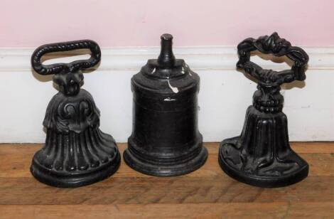 Three early 19thC cast iron door porters.