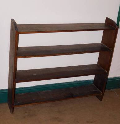 An elm open bookcase, 80cm high, 92cm wide, 20cm deep. (In Entrance Hall) - 2