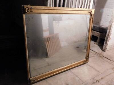 A Victorian gilt wood overmantel mirror, with rectangular plate, and moulded frame, 156cm high, 132cm wide. - 2