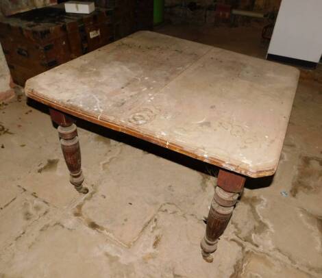 A Victorian extending dining table, 105cm square. (AF)