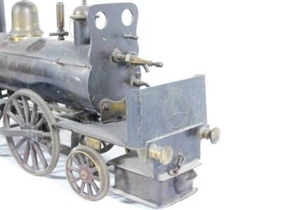 A Victorian live steam scratch built brass railway locomotive, 36cm long. - 2