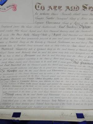 Withdrawn Pre-Sale by Vendor. A Victorian Arms seal and paper scroll from the College of Arms London, grating permission that George Arthur Knightley Howman of Newbold Pacey in the County of Warwick be entitled to bear the name of Little and all associate - 7