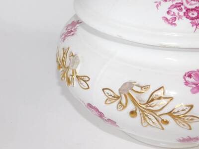 A Victorian porcelain tureen and cover, 32cm diameter. (AF) - 2