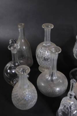 Various 19thC and later decanters, a table bell and a cut glass goblet shaped vase. (9) - 2