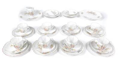 A 20thC part tea set, decorated with floral sprays. (a quantity)