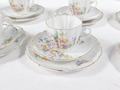 A 20thC part tea set, decorated with floral sprays. (a quantity) - 2