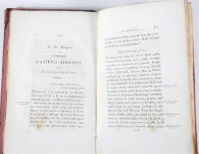 Gambling.- Persius [Dunne (Charles)] ROUGE ET NOIR. THE ACADEMICIANS OF 1823 OR, THE GREEK OF THE PALAIS ROYAL AND THE CLUBS OF ST JAMES'S half-title, hand-coloured engraved frontispiece, 1p.publisher's catalogue at rear, publisher's boards, spine cracked - 4