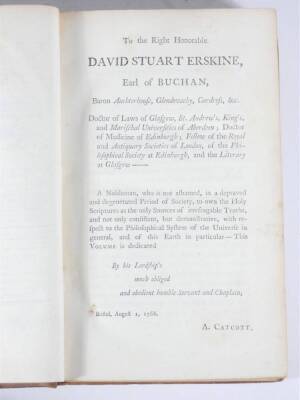 Catcott (Alexander) A TREATISE ON THE DELUGE... second edition, engraved plate, contemporary mottled calf, 8vo, E. Allen, 1768. - 2