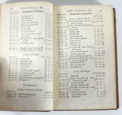 Ecton (John) LIBER VALORUM & DECIMARUM, BEING AN ACCOUNT OF...ECCLESIASTICAL BENEFICES IN ENGLAND AND WALES..., second edition, woodcut vignettes, contemporary panelled calf, R. Gosling, 1723. - 3