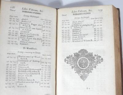 Ecton (John) LIBER VALORUM & DECIMARUM, BEING AN ACCOUNT OF...ECCLESIASTICAL BENEFICES IN ENGLAND AND WALES..., second edition, woodcut vignettes, contemporary panelled calf, R. Gosling, 1723. - 4