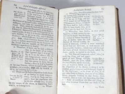 [Sergeant (John)] SOLID PHILOSOPHY ASSERTED AGAINST THE FANCIES OF THE IDEISTS, FIRST EDITION, contemporary calf, tooled in blind, 8vo, R. Clavil, 1697. - 4