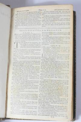 Fine English Binding.- Bible (English).- THE HOLY BIBLE CONTAINING THE OLD TESTAMENTS AND NEW..., 2 vol., fine contemporary black crushed morocco, ornately tooled in gilt, spines gilt, boards a little rubbed, 8vo, J. Basket, 1737. - 4