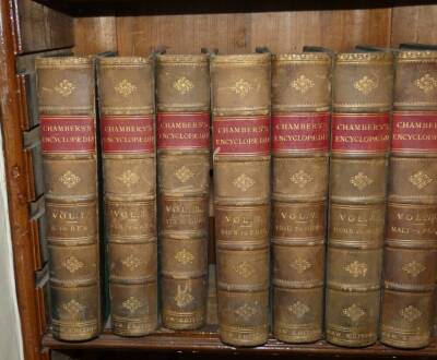 Binding.- CHAMBERS'S ENCYCLOPAEDIA, 10 vol., contemporary calf-backed boards, 1888-92. - 2