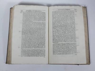 Gilbert (Sarum, Bishop) AN EXPOSITION OF THE THIRTY-NINE ARTICLES OF THE CHURCH OF ENGLAND third edition, half-title, contemporary panelled calf, worn at extremities, folio, R. Chiswell, 1705. - 5