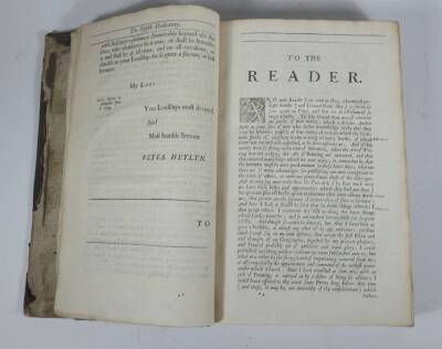 Heylyn (Peter) THEOLOGIA VETERUM: OR THE SUMME OF CHRISTIAN THEOLOGIE... titles in red and black, woodcut vignettes and historiated initials, contemporary panelled calf, rubbed, worn on top board and spine, folio, S. Simmons, 1673. - 3