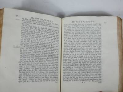 Leslie (Charles) THE SOCINIAN CONTROVERSY DISCUSS'D IN SIX DIALOGUES... second edition, woodcut vignettes, contemporary calf, ruled in gilt, a little rubbed, G. Strahan, 1719. - 4