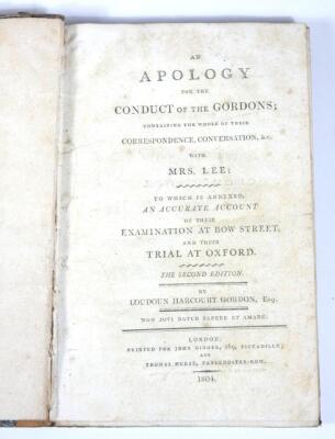 Gordon (Loudoun Harcourt) AN APOLOGY FOR THE CONDUCT OF THE GORDONS..., contemporary half calf over patterned boards, second edition, 1804. - 2