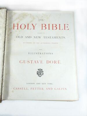 Bible in English.- Dore (Gustave) THE HOLY BIBLE CONTAINING THE OLD AND NEW TESTAMENTS engraved plates throughout, crushed morocco, tooled in blind and gilt, rubbed at extremities, g.e., folio, n.d. [c.1870] - 2