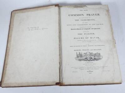 Book of Common Prayer.- title vignette, contemporary reversed calf, tooled in blind, spine ends worn, large folio, Cambridge, 1825. - 2