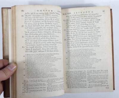 Clarke (Samuel) HOMERI ODYSSEA GRAECE ET LATINAE 2 vol., A. Millar et al, 1758; .- HOMERI ILIAS GRAECE ET LATINAE 2 vol., folding engraved map, C. Rivington, 1774, contemporary calf, spines gilt; and a second copy of the latter work (6) - 7