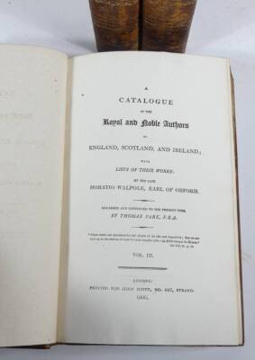 Park (Thomas) A CATALOGUE OF THE ROYAL AND NOBLE AUTHORS OF ENGLAND, SCOTLAND AND IRELAND 5 vol., engraved plates throughout, tooled in gilt, spines gilt, 8vo, 1806. - 6