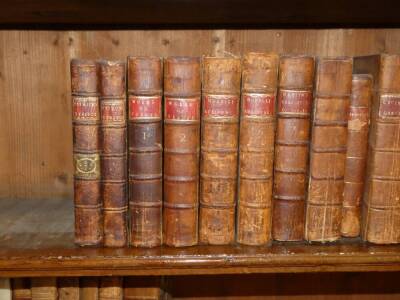 Patrick (S.) TERENCE'S COMEDIES... 2 vol., title in red and black, title vignettes, bottom edge trimmed with loss to foot of title in vol. 1, J. Oswald, 1750 § Virgil.- WORKS 2 vol., additional engraved titles, J. Davidson, 1754 § Morell (Thomas) EURIPIDE - 2