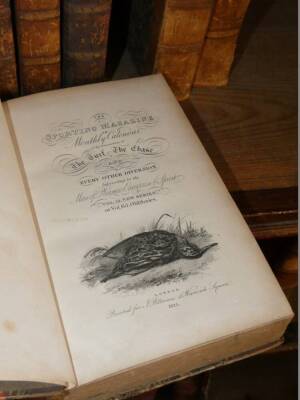 .- The Sporting Magazine..., 10 vols, New Series vols 8-17 only, engraved titles and plates throughout, contemporary half calf over patterned boards, 8vo, 1821-26. - 3