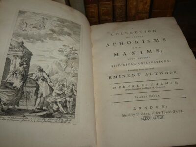 Ovid (Publius Naso) OPERA OMNIA 4 vol., titles in red and black, engraved frontispieces, woodcut vignettes and historiated initials contemporary calf, ruled in gilt, spines gilt, worn with joints starting, 4to, Amsterdam, R. & J. Westenious & G. Smith, 17 - 4