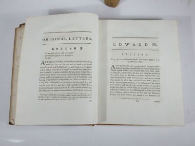 Fenn (John, Sir) ORIGINAL LETTERS WRITTEN DURING THE REIGNS OF HENRY VI, EDWARD IV AND RICHARD III..., vols 3 and 4 only (of 4), frontispieces, hand-coloured plates, contemporary calf worn, 4to, J. Robinson 1789. - 3