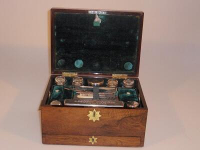A Victorian rosewood toilet box