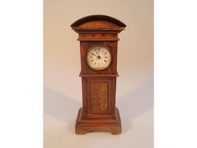 Late 19thC mahogany veneered miniature longcase clock