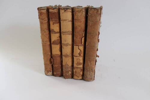 English Trials.- A COLLECTION OF THE MOST REMARKABLE TRIALS OF PERSONS FOR HIGH-TREASON... 5 vol., contemporary half calf over patterned boards, worn, T. Read, 1734-39.