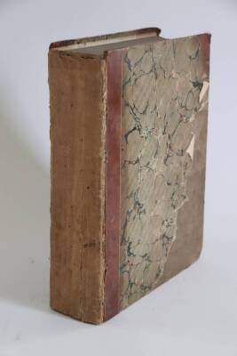 Boswell (James) THE LIFE OF SAMUEL JOHNSON LLD, 2 vol. in 1, engraved portrait frontispiece, contemporary half calf over patterned boards, worn, 4to, C. Dilly, 1791.