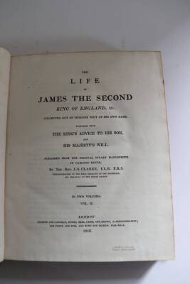 Clarke (J.S. Rev.) THE LIFE OF JAMES THE SECOND... 2 vol., half-titles, contemporary fine morocco, tooled in blind and gilt, spines a little rubbed, 4to, 1816. - 5