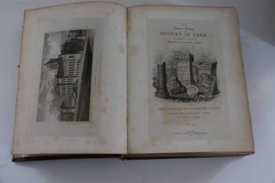 Whittock (Nathaniel) A NEW AND COMPLETE HOSTORY OF THE COUNTY OF YORK 3 vol., engraved plates, tissue guards, 4to, ornate tooled Morocco, 4to, 1832. - 4