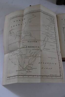 .- AN HISTORICAL ACCOUNT OF ALL THE VOYAGES AROUND THE WORLD 4 vol., engraved maps and plates, contemporary speckled calf, 8vo, F. Newberry, 1774. - 4