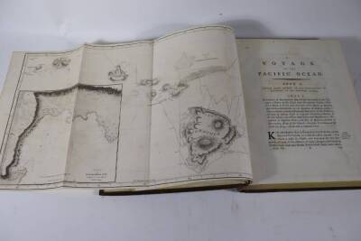 Cook (James Captain) [THIRD VOYAGE] A VOYAGE TO THE PACIFIC OCEAN, 3 vol. only (lacking atlas vol.), contemporary tree calf, engraved plates and folding, engraved maps, 4to, G. Nichol & T. Cadell, 1785. - 9