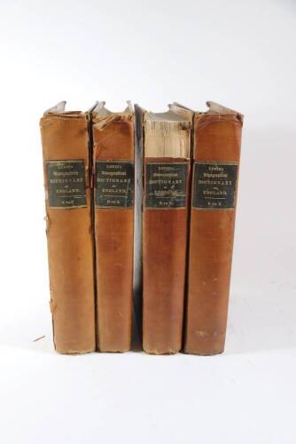 £120 top bid Lewis (Samuel) A TOPOGRAPHICAL DICTIONARY OF ENGLAND... 4 vol., engraved maps, foxed, later cloth, worn, large 4to, 1831.