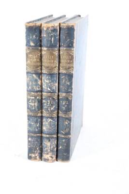 £130 top bid. Roscoe (T.) VIEWS OF CITIES AND SCENERY IN ITALY, FRANCE AND SWITZERLAND 3 vol., additional engraved titles, engraved plates, tissue-guards, contemporary half calf over patterned boards, 4to, n.d. [c.1830]