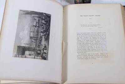 £130 top bid. Roscoe (T.) VIEWS OF CITIES AND SCENERY IN ITALY, FRANCE AND SWITZERLAND 3 vol., additional engraved titles, engraved plates, tissue-guards, contemporary half calf over patterned boards, 4to, n.d. [c.1830] - 3