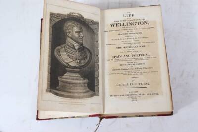 Elliot (George) THE LIFE OF..WELLINGTON engraved frontispiece, folding engraved map, contemporary half calf over pattered boards, 8vo, 1815. - 2