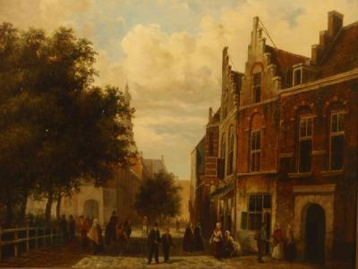 Louis Dommerson. 20thC Dutch street scene