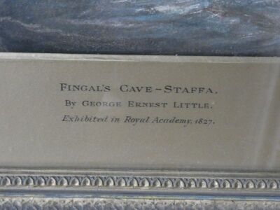 George Ernest Little (19thC). Fingal's Cave, Staffa, watercolour drawing, signed with a monogrammed and dated 1827, 49cm x 63cm. Exhibited at The Royal Academy in 1827 under the name of Rev G E Howman (subsequently G E Little) no. 602 in the catalogue, in - 4