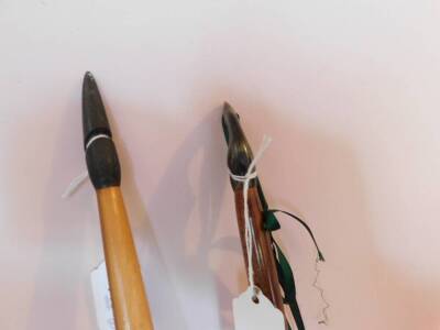 A Stuart Homer archery longbow, *48*28, circa 1992, 182cm, and another similar bow 187cm. - 2