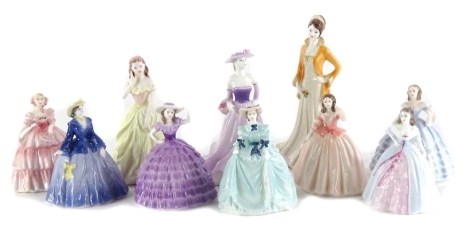 A collection of small Coalport figurines, to include Jodie, Natalia, Michelle, Lauren, Chloe, Loretta, Tricia, etc.