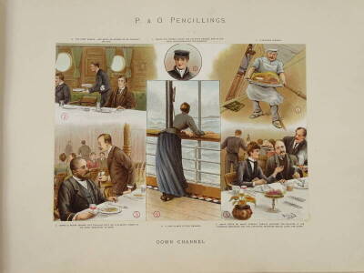 Lloyd (W.W.). P & O PENCILLINGS, 24 chromolithographed plates, map, publisher's cloth, oblong folio, n.d., [1891]. - 3