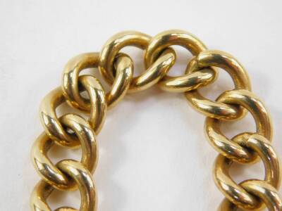 A 9ct gold curb link bracelet, on a heart shaped padlock clasp, with safety chain as fitted, 44.0g. - 3