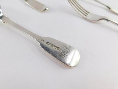 A set of four Victorian silver dessert forks, monogram engraved, William Robert Smiley, London 1852, 7.35oz. - 3