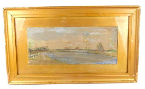 Howard Faulkner (British, early 20thC). Fenland landscape, watercolour, signed, 21cm high, 50cm wide.